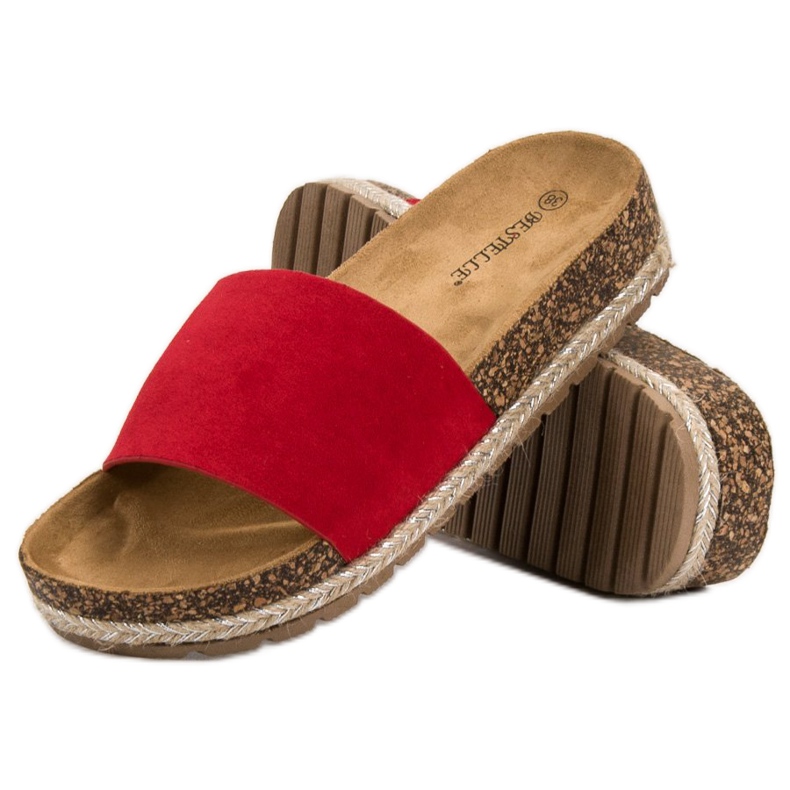 Bestelle Pantofole classiche in pelle scamosciata rosso 2