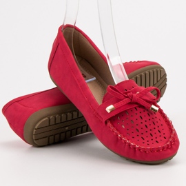Top Shoes Mocassini rossi traforati rosso 1