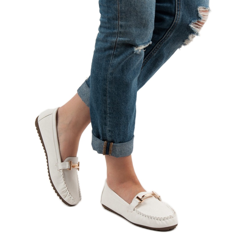 Top Shoes Mocassini bianchi da donna bianco 2