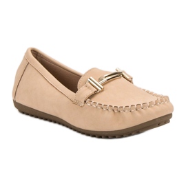 Top Shoes Mocassini beige da donna 1