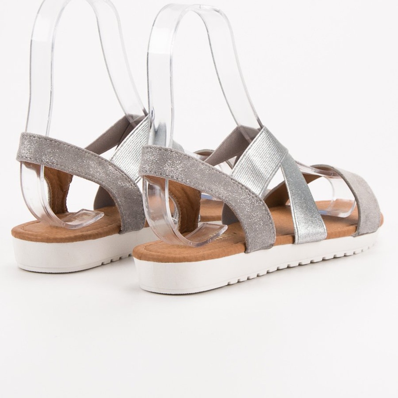 EXQUILY Sandali d'argento con gomma grigio 1