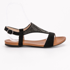 SHELOVET Sandali Con Cristalli nero 1