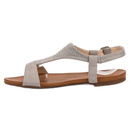 SHELOVET Sandali Con Cristalli grigio 1