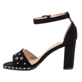SHELOVET Sandali Con Strass nero 2