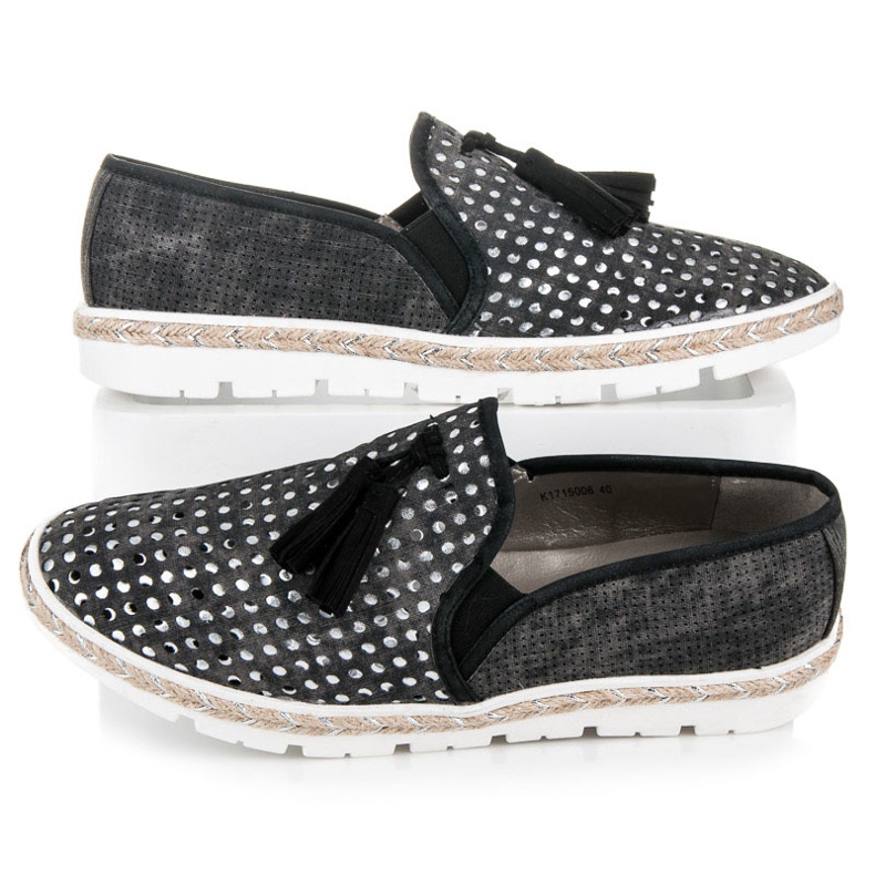 Kylie Espadrillas Slipony traforate nero 2