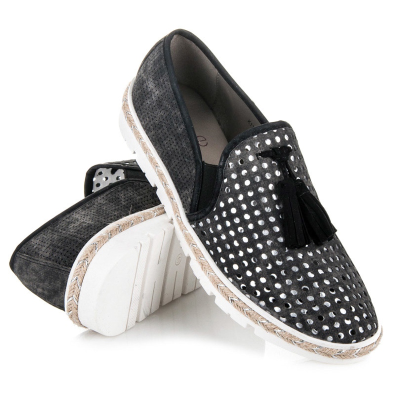 Kylie Espadrillas Slipony traforate nero 1
