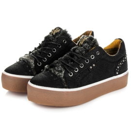 Kylie Sneakers Con Pelliccia nero 1
