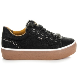 Kylie Sneakers Con Pelliccia nero 2