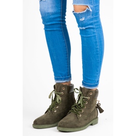 Ideal Shoes Lavoratori In Pelle Scamosciata Legati Con Un Nastro verde 1