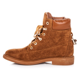 Ideal Shoes Lavoratori In Pelle Scamosciata Legati Con Un Nastro marrone 1