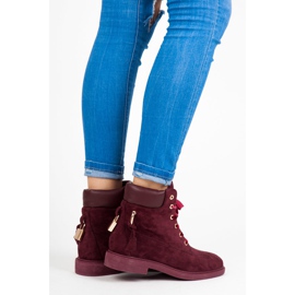Ideal Shoes Lavoratori Maroon Legati Con Un Nastro rosso 1