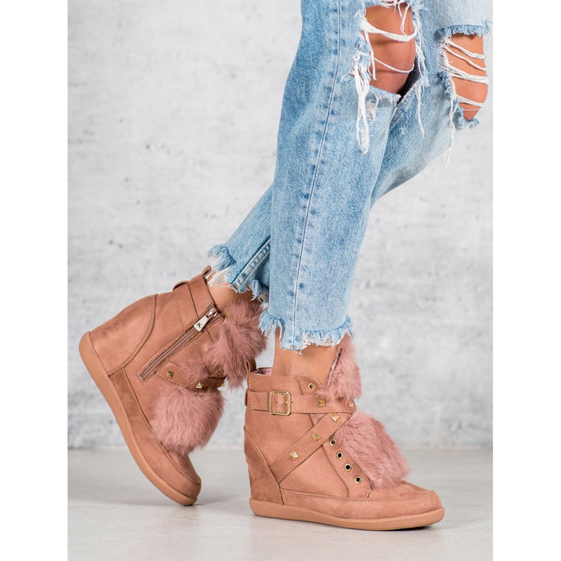 Kylie Sneakers Con Pelliccia rosa 1