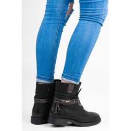 Queentina Stivali neri allacciati con una cerniera nero 2