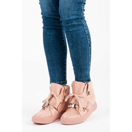 Seastar Sneakers con zeppa in pelle scamosciata rosa 1