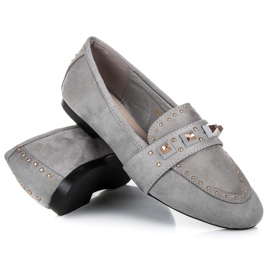 Vices Mocassini in pelle scamosciata grigio 2