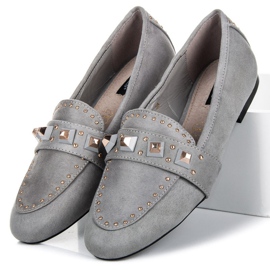 Vices Mocassini in pelle scamosciata grigio 1