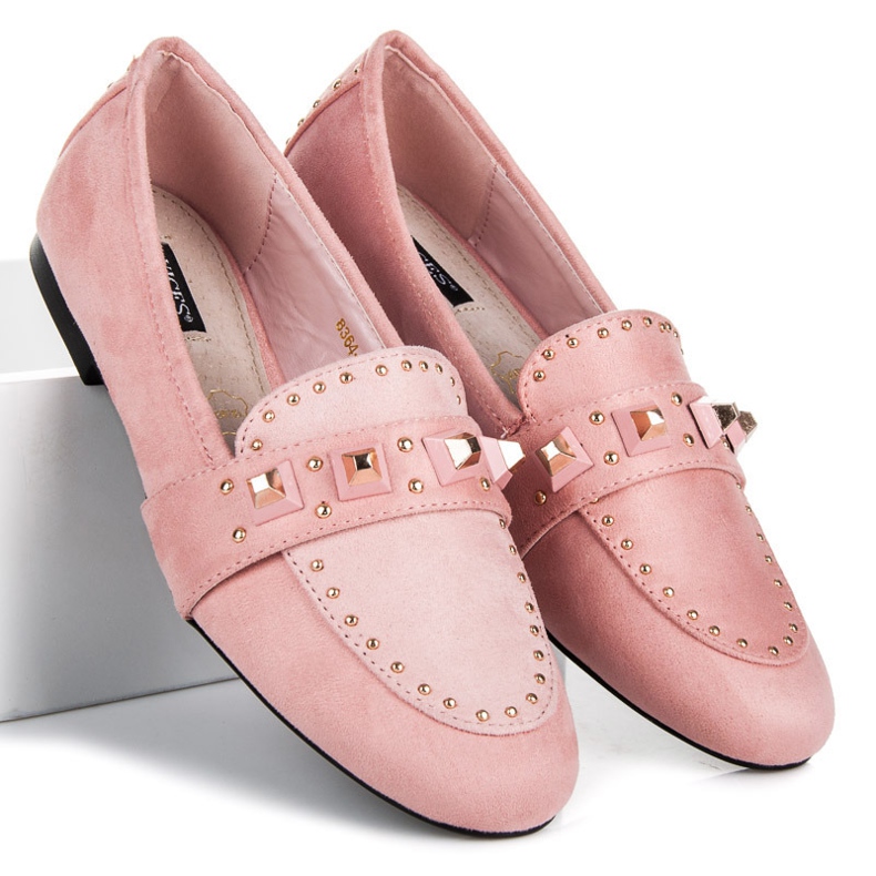 Vices Mocassini in pelle scamosciata rosa 1