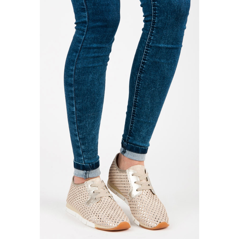 Kylie Sneakers alla moda legate giallo marrone 2