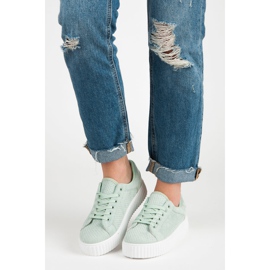 Seastar Sneakers in pelle scamosciata sulla piattaforma verde 1