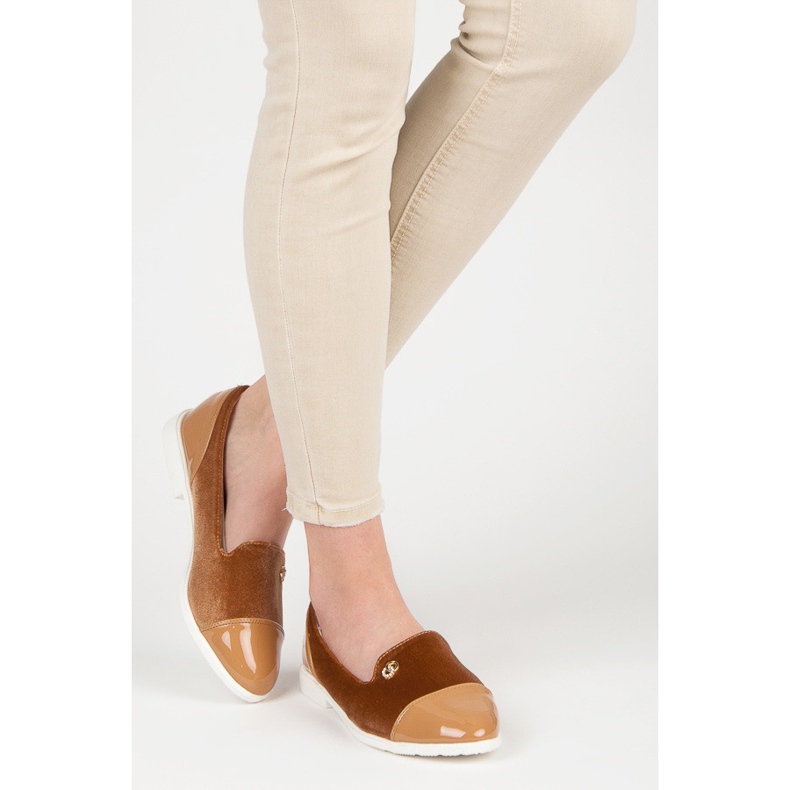 Ballerine in velluto marrone 2