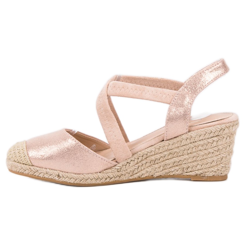 SHELOVET Espadrillas con zeppa rosa 1