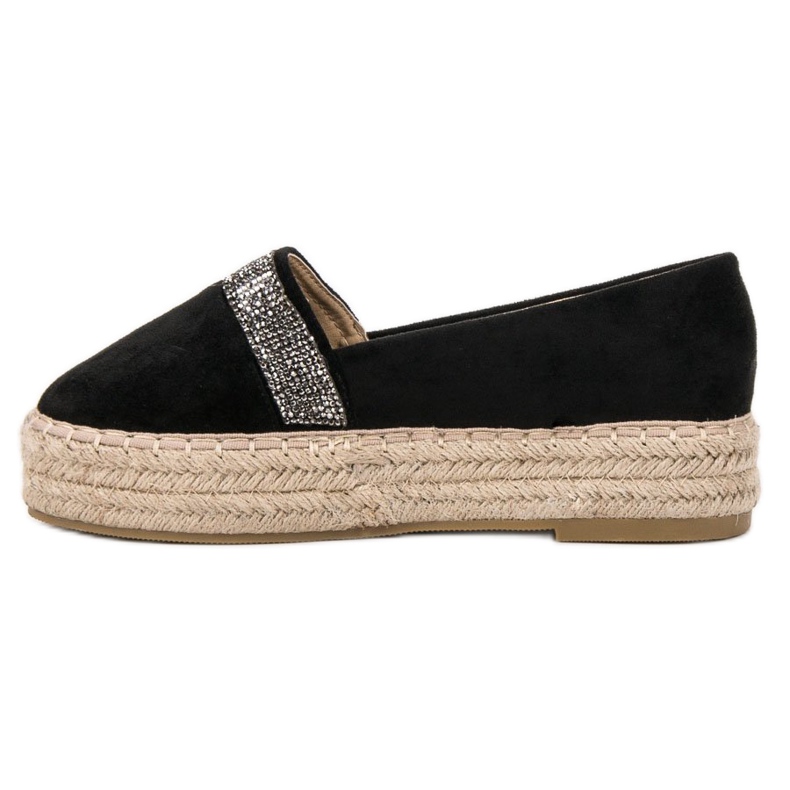 SHELOVET Espadrillas Con Cristalli nero 1