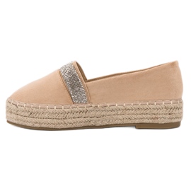 SHELOVET Espadrillas Con Cristalli marrone 1