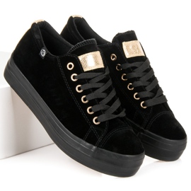 Tony Sneakers In Velluto Sulla Piattaforma nero 1