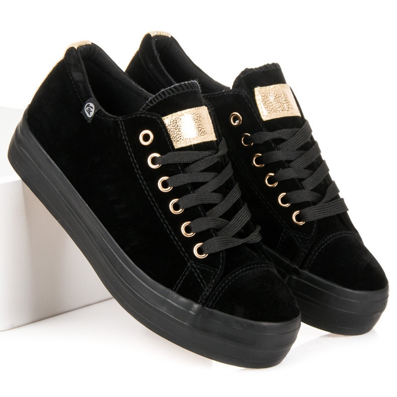 Tony Sneakers In Velluto Sulla Piattaforma nero 1