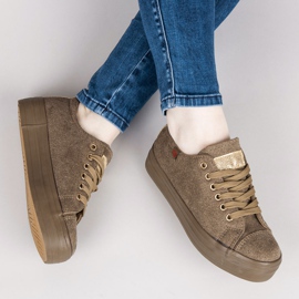 Tony Sneakers In Velluto Sulla Piattaforma verde 1