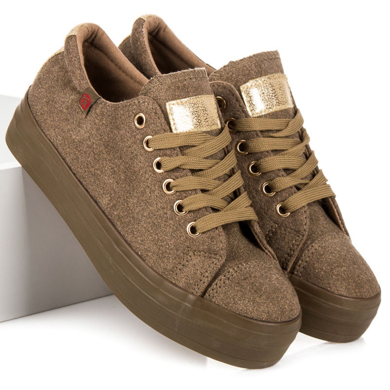 Tony Sneakers In Velluto Sulla Piattaforma verde 2