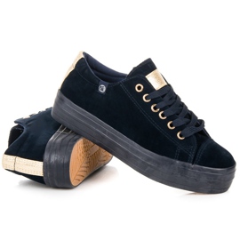 Tony Sneakers In Velluto Sulla Piattaforma blu 1