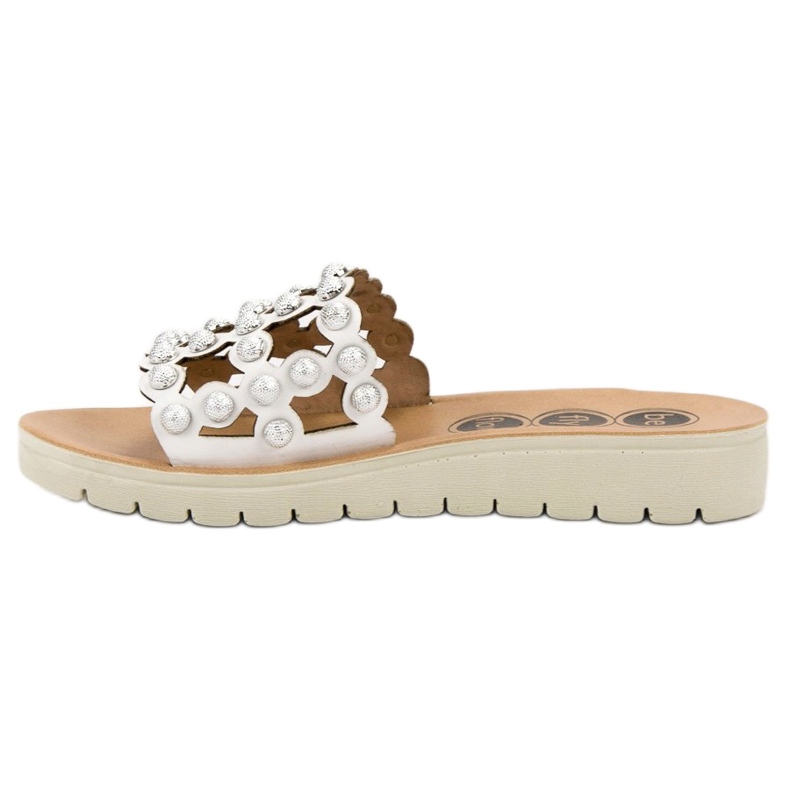 SHELOVET Pantofole da donna casual bianca 2