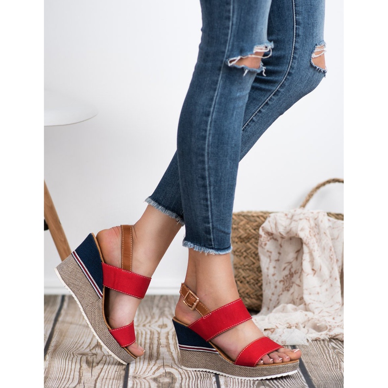 Goodin Sandali rossi rosso multicolore 2