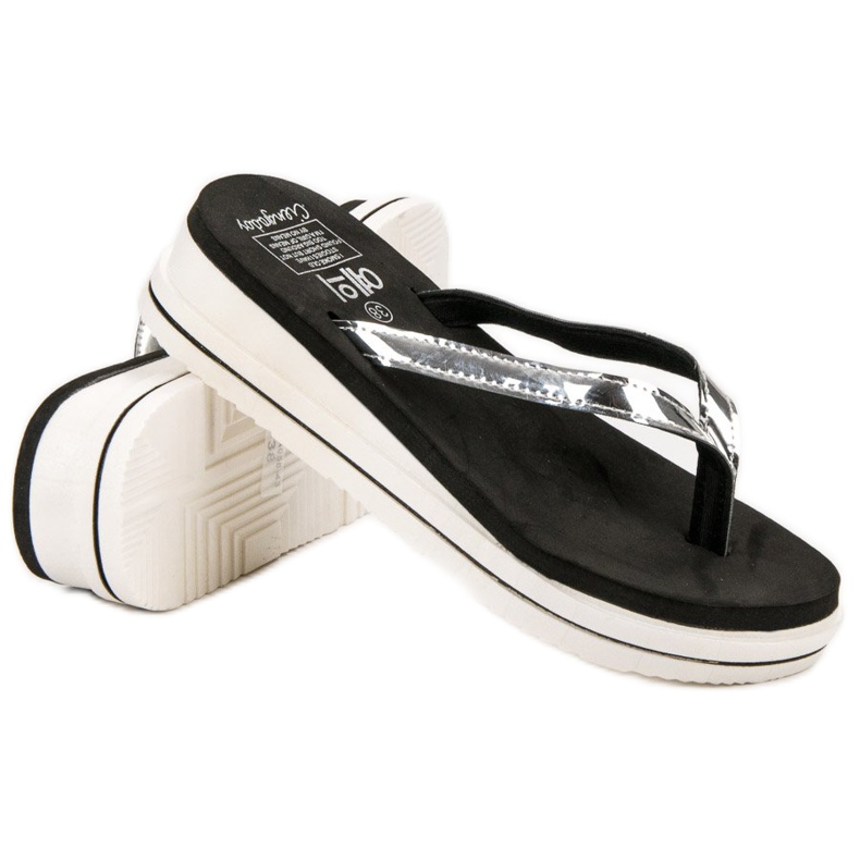 SHELOVET Infradito con zeppa grigio 1