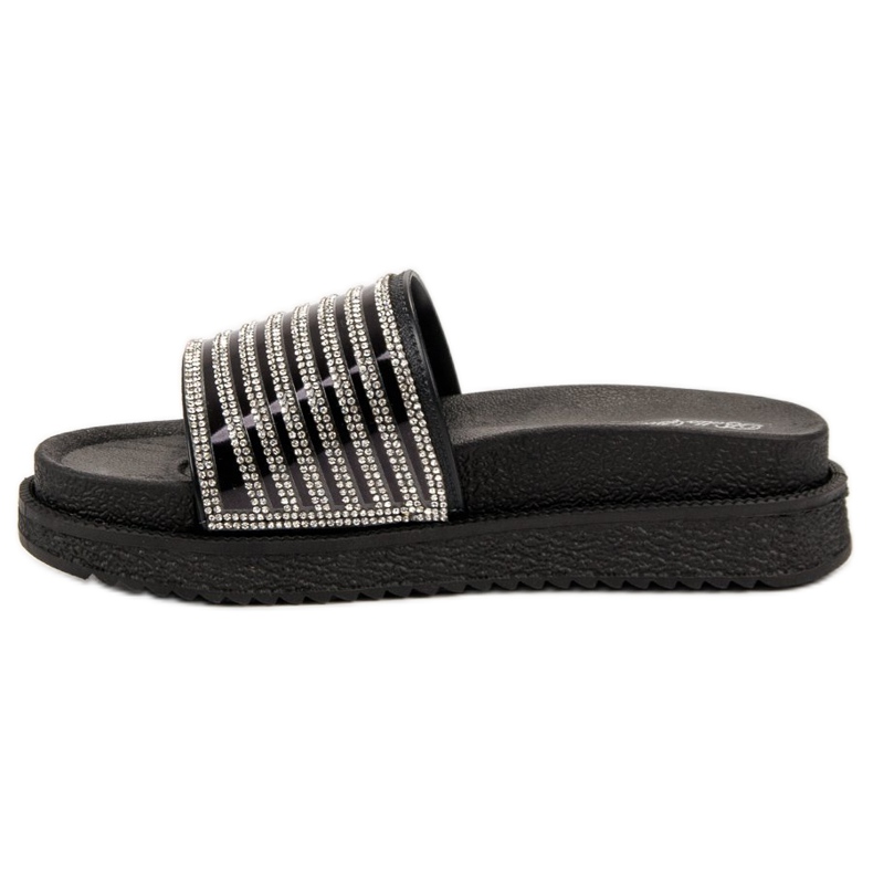 Bello Star Pantofole Con Cristalli nero 1