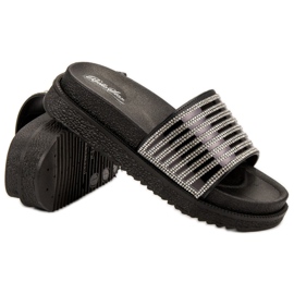 Bello Star Pantofole Con Cristalli nero 2