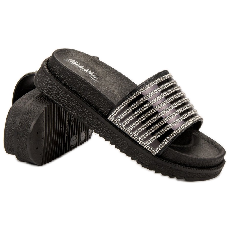 Bello Star Pantofole Con Cristalli nero 2