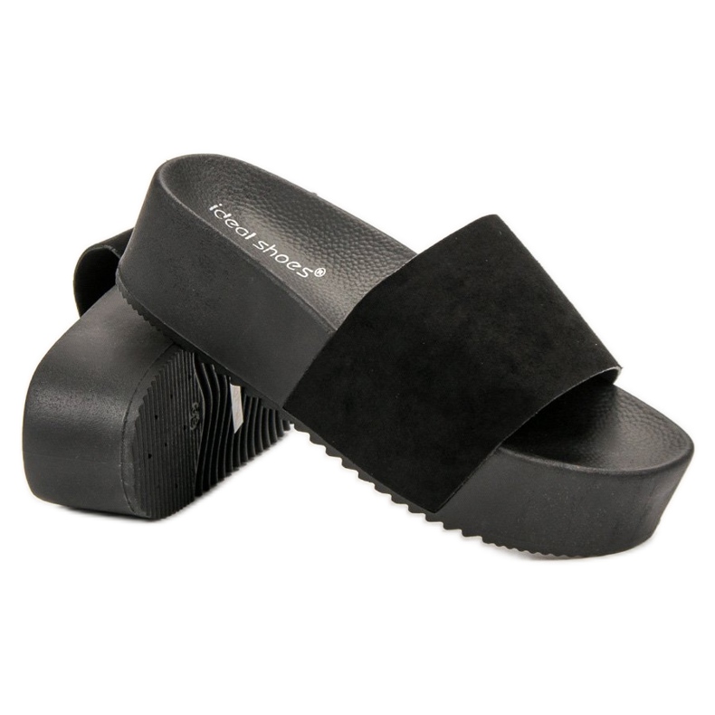 Ideal Shoes Pantofole Sulla Piattaforma nero 1