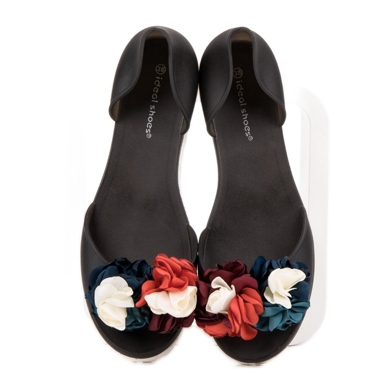 Ideal Shoes Meliski Con Fiori nero 1