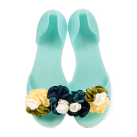 Ideal Shoes Meliski Con Fiori verde 1