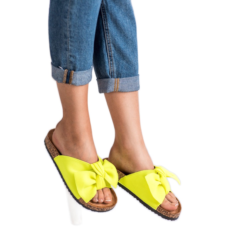 Queen Vivi Pantofole da donna al neon giallo 1