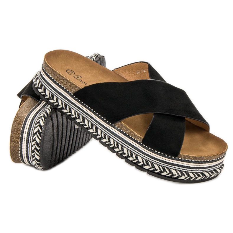 SHELOVET Pantofole nere Boho nero 1