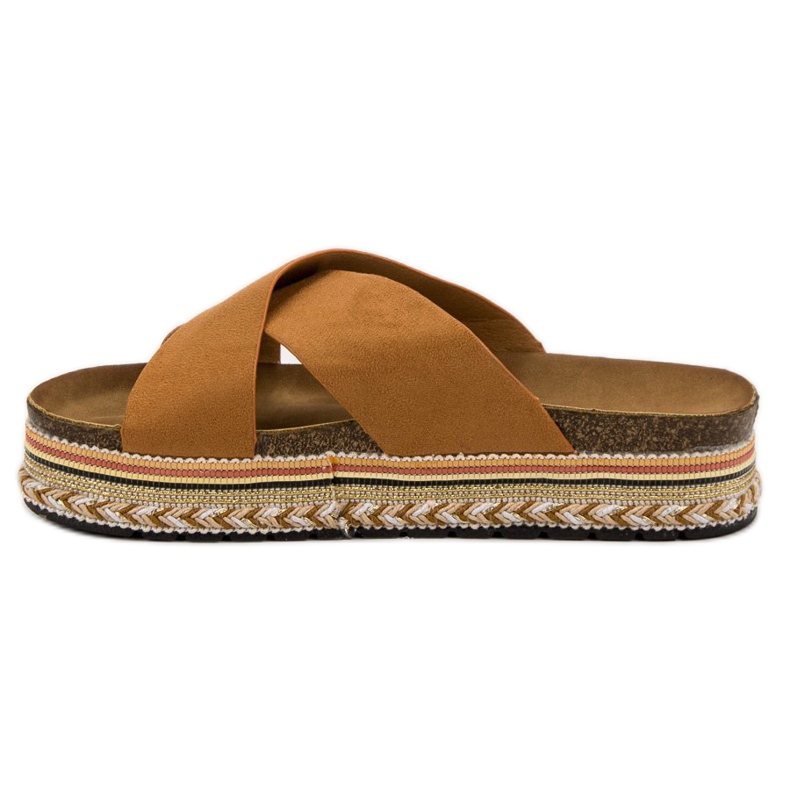 SHELOVET Pantofole cammello Boho marrone 2