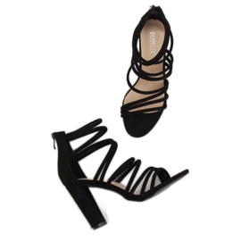 Sandali neri con tacco alto AT-0662-L Nero 1