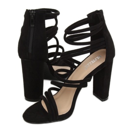 Sandali neri con tacco alto AT-0662-L Nero 2