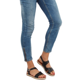 Sandali neri da donna H-7 Black nero 1