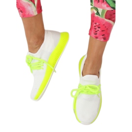 B-6851 Scarpe sportive gialle bianche e gialle bianco giallo 2