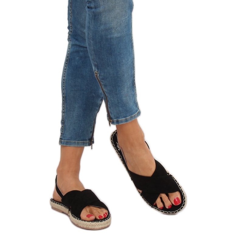 Sandali espadrillas neri YJ-2M12 Black nero 1