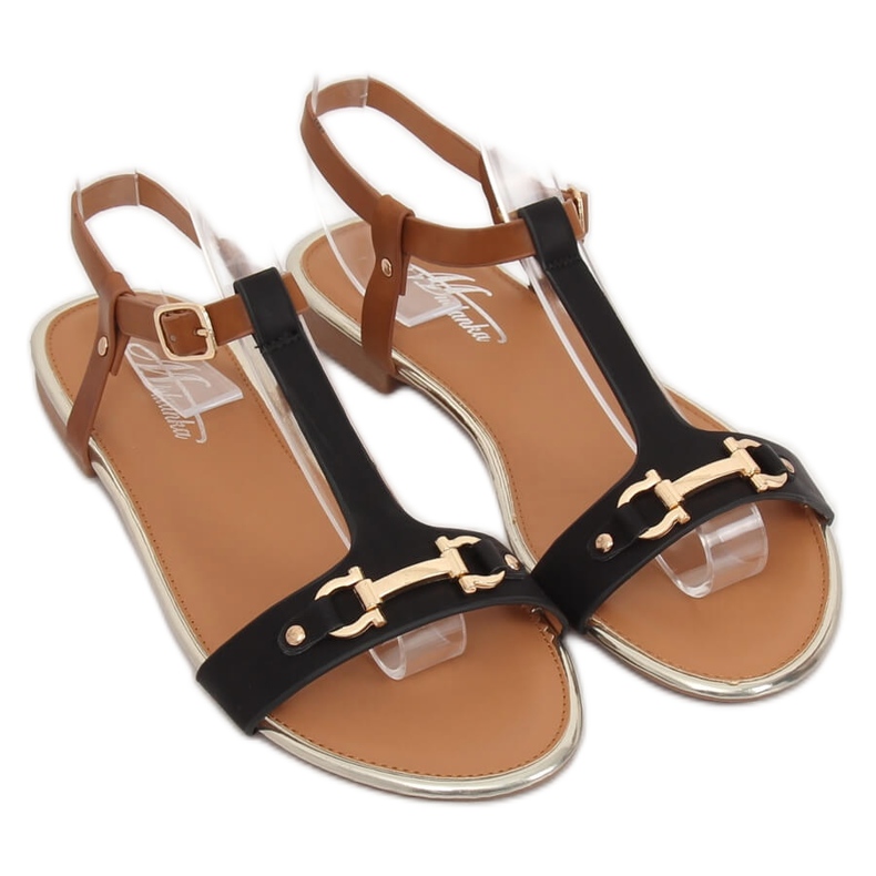 Sandali da donna neri 127-97 Black marrone nero 1